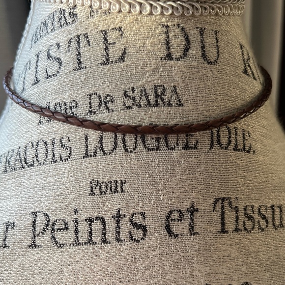 PANDORA Brown Braided Double Leather Charm Bracelet Necklace - Picture 4 of 15